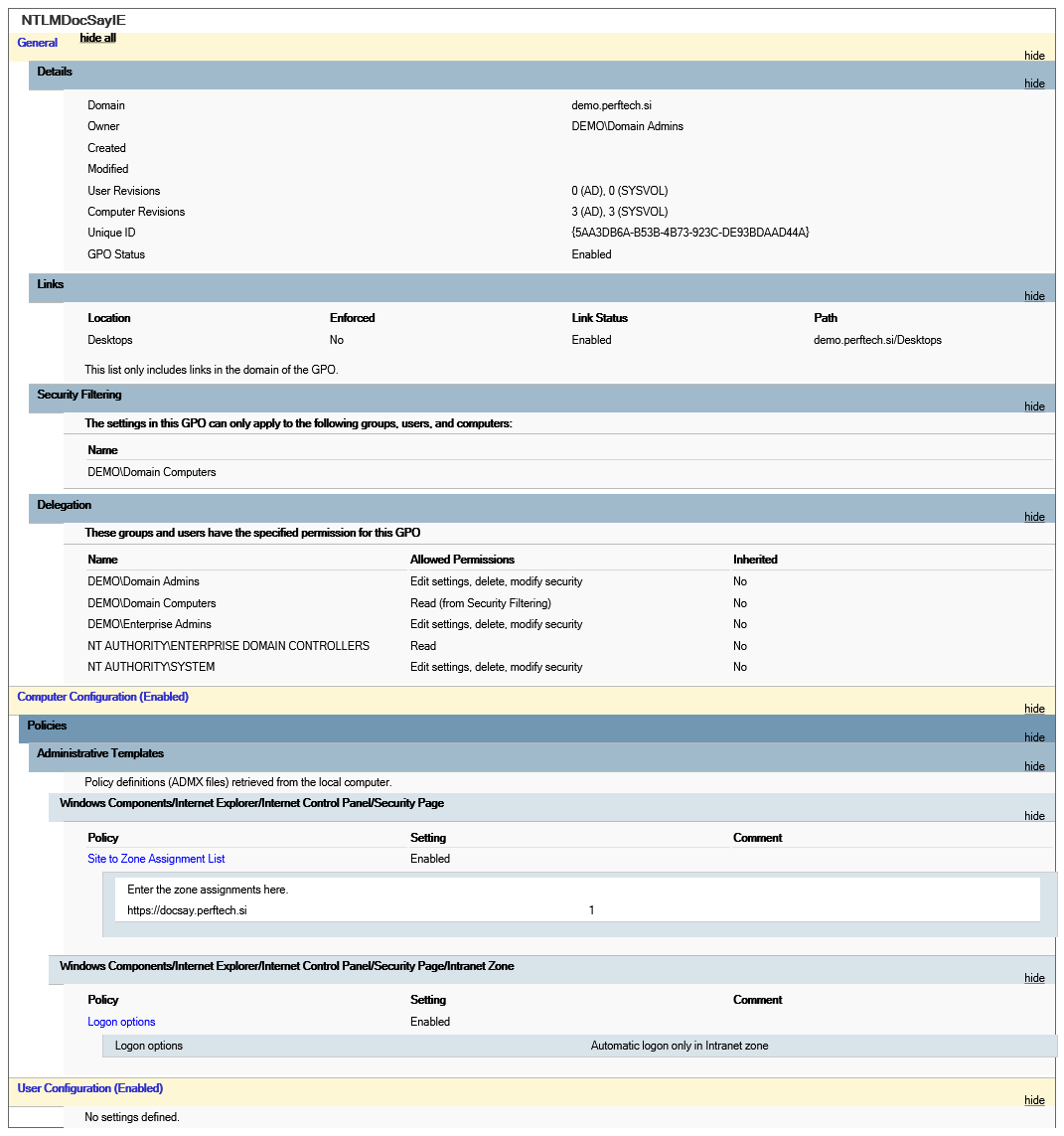 Group Policy Settings