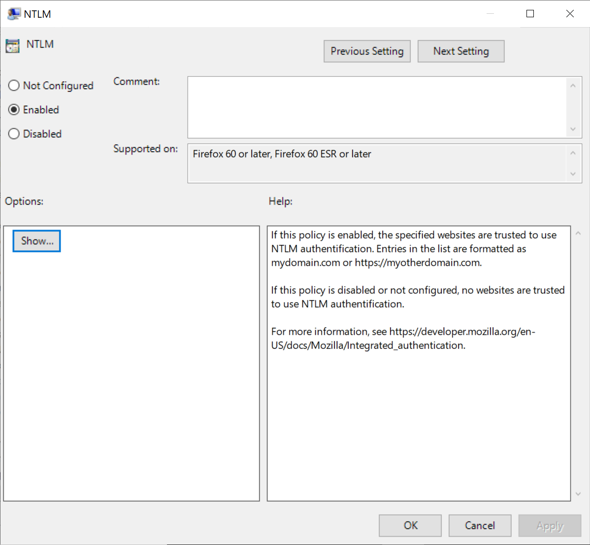 Group Policy Settings