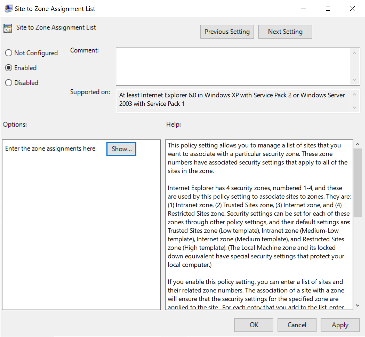 Group Policy Settings