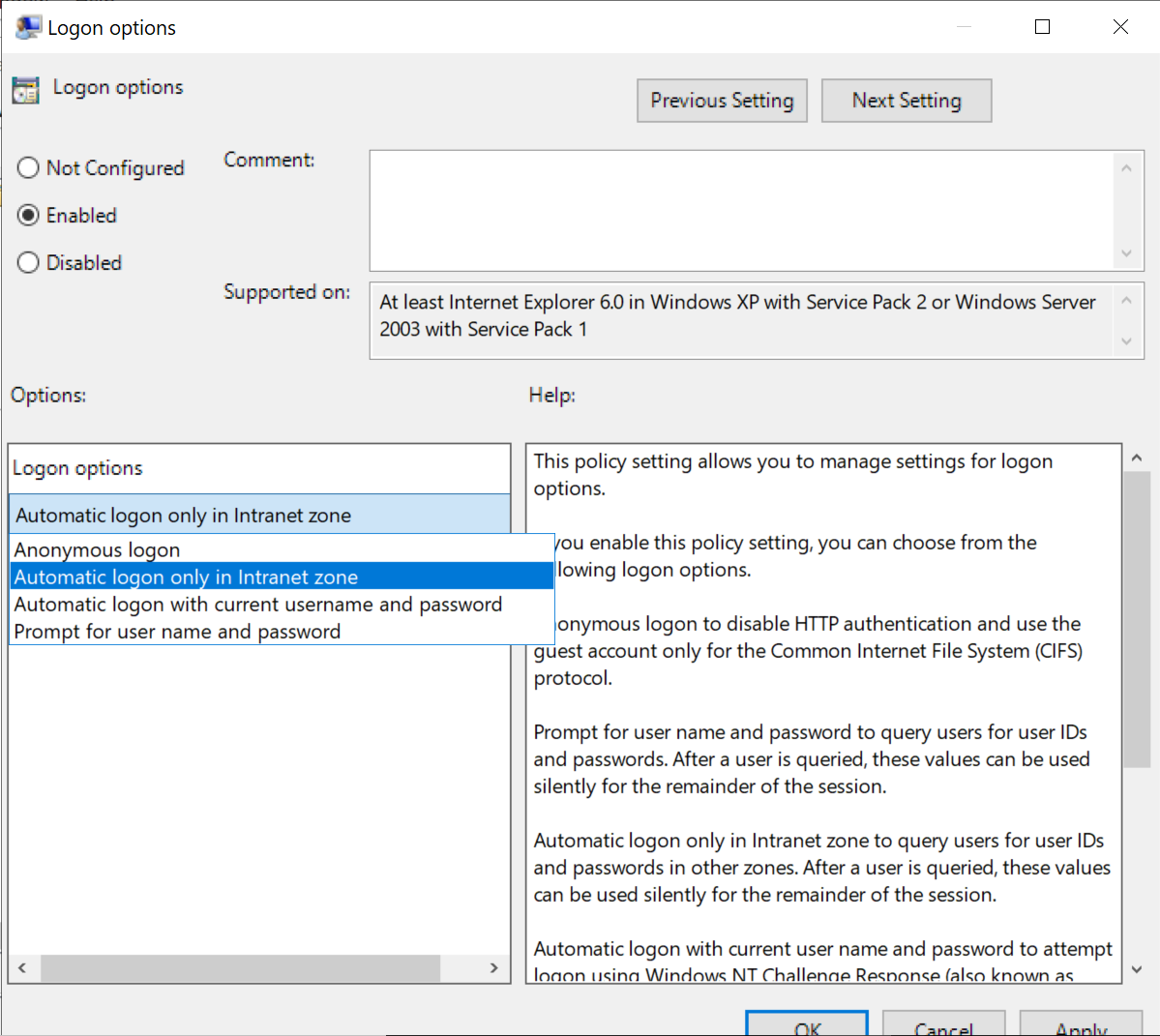 Group Policy Settings