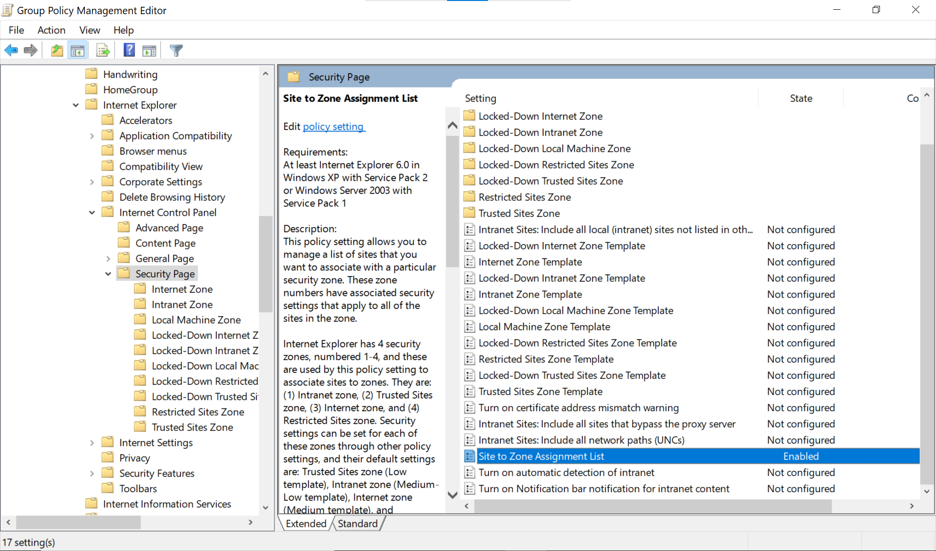 Group Policy Settings